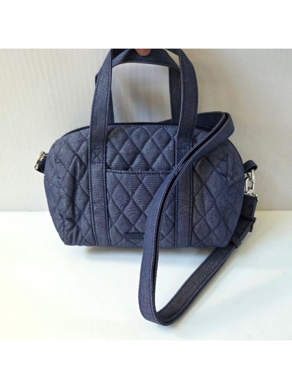 Vera Bradley Purse Mini Satchel Blue Moonlight Navy Quilted Crossbody Bag